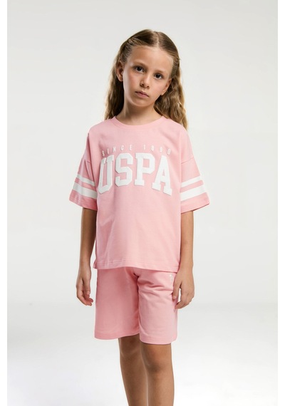 U.S. Polo Assn. U.s. Polo Assn. Kız Çocuk Pembe Bermuda Takım Us2091-c-v6