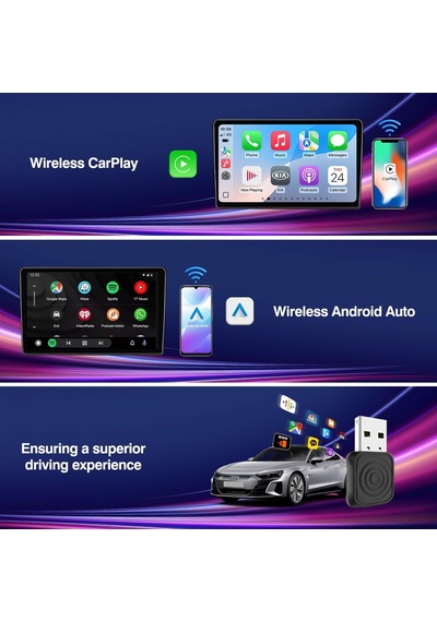 Carplay/android Otomatik Usb Mini Ultra Kablosuz Adaptörü Carplay İçin Fabrika Kablolu Ve Android Otomatik  Kablol