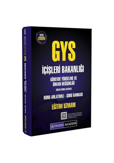Pegem 2026 Gys İçişleri Bakanlığı Eğitim Uzmanı Konu Anlatımlı Soru Bankası Görevde Yükselme Pegem Akademi Yayınları