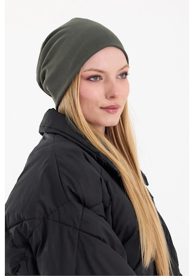 Kadın Termal %100 Pamuklu Soft 2 Stil 1 Arada Bere Premium Cuts Serisi - Standart / Haki Haki