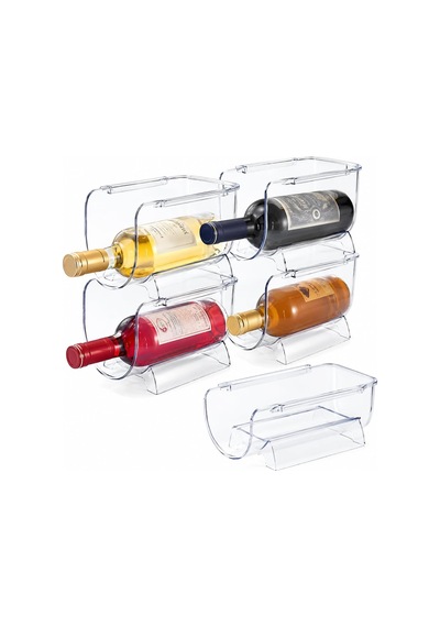 Buzdolabı Şişe Rafı Düzenleyici Şeffaf 2'li Set, 11x20x10 Cm Çok Renkli