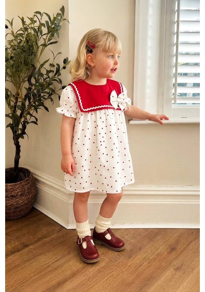 Poala Kids Puantiyeli Muslin Elbise Çok Renkli