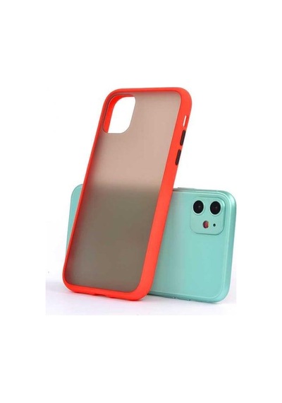 Apple Uyumlu iPhone 11 Kılıf Mat Yüzey Renkli Kenar Silikon Siyah
