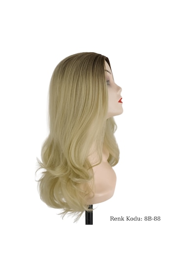 Peruk Dalgalı Fiber Sentetik Kumral Koyu Platin Ombre No-8B-88