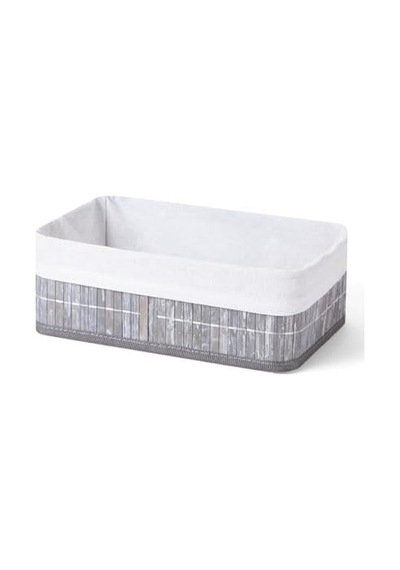Bambu Çok Amaçlı Saklama Kutusu Düzenleyici Orta Boy Organizer, Dekoratif Bambu Düzenleyici Gri 29x19x10cm 10