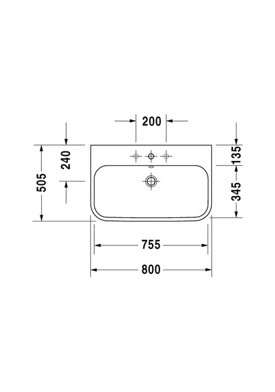 Duravit Happy D.2 Etajerli Lavabo 800 x 505 MM 2318800000