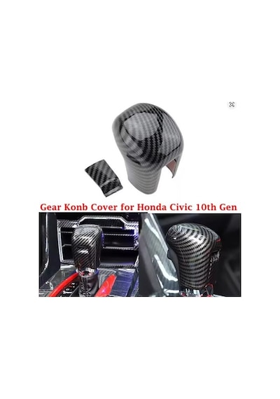 Honda Civic Fc5 Fk7 İçin Uyumlu Karbon Desenli Vites Topuzu 2'li Set Siyah