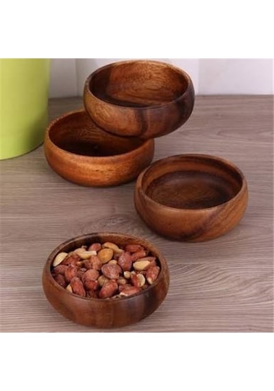 Zem Kuruyemişlik 10 CM. Yuvarlak 6 Adet (Akasya Ağacı)