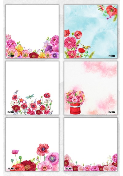 Çiçek Bloknot - 9 9 Cm Ebat- 50 Yaprak - Notepad - Memopad - Çizgisiz Not Kağıdı- To Do List - 2100