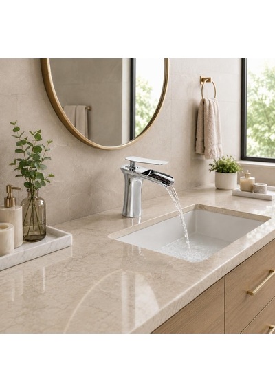 Edge Kısa Lavabo Bataryası Parlak Krom