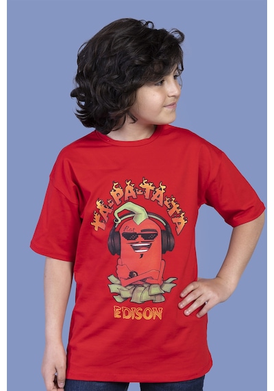 Toontoy Kids Toontoy Erkek Çocuk Baskılı Tişört Kırmızı