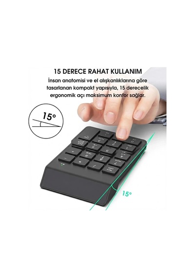 2.4ghz Kablosuz Nümerik Klavye Ultra İnce Taşınabilir Numpad