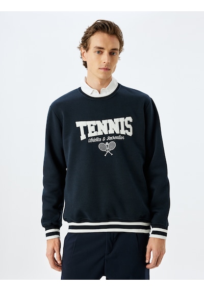 Koton Bisiklet Yaka Şardonlu Pamuk Karışımlı Slogan İşlemeli Sweatshirt Lacivert 5wam70167mk Lacivert Koton Bisiklet Yaka Şardonlu Pamuk Karışımlı Slogan İşlemeli Sweatshirt Lacivert 5wam70167mk Lacivert