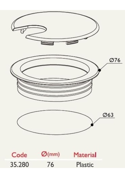 Kablo Kapağı Çap 63mm 8'li Paket 001