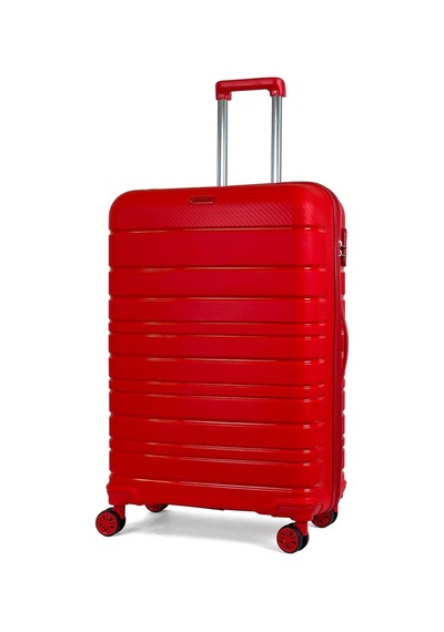 Reymond Luggage Karbon PP Seyahat Valizi Horizon Serisi Kırılmaz Bavul, Kırmızı - Büyük Boy