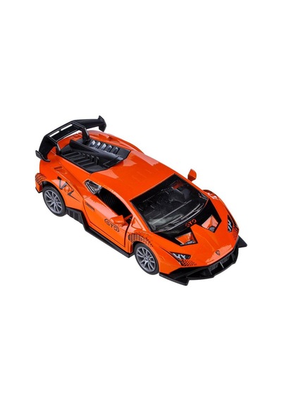 Çek-bırak Mekanizmalı 12cm Süper Sport Model Kapıları Açılabilir Metal Oyuncak Yarış Arabası Turuncu