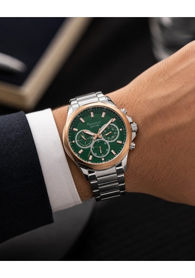 Ferrucci Fc0582 İnce Bilekli Erkeklere Özel Kasa Çap 43mm Fonksiyonlu Çelik Erkek Kol Saati Gümüş