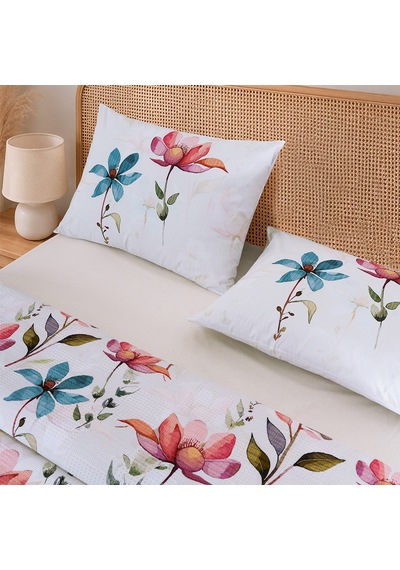 Iris %100 Pamuk Çift Kişilik Pike Takımı Beyaz