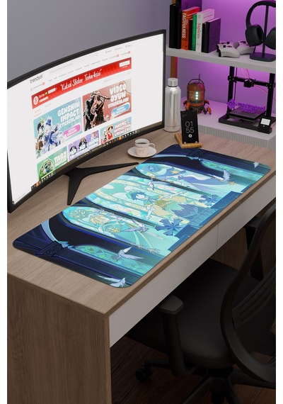 Venti Genshin Impact Anime Gacha V3 - 90x40 Xxl Gaming Mouse Pad Fare Altlığı