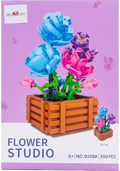 Toys E Toys Flower Studio Menekşe Çiçek Yapı Blok Seti 583 Parça 9113a
