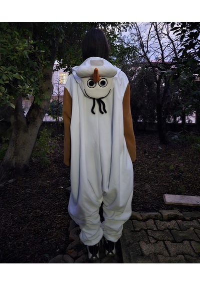 Olaf Kostümü Yetişkin Karlar Ülkesi Olaf Pijama Tulum Kostüm
