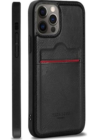 Apple Uyumlu iPhone 13 Pro Kartlıklı Rich Boss Lüx Deri Kılıf Açık Kahve