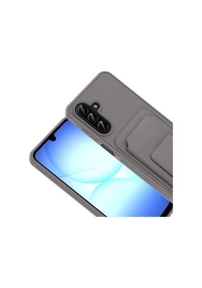 Samsung Uyumlu Galaxy A17 Kılıf Kartlıklı Tpu Bikart Kılıf Gri