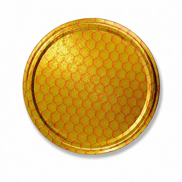 82 Mm Bal Petek Kavanoz Kapağı 600 Adet/koli Toptan Gold - Bal Petek Desen