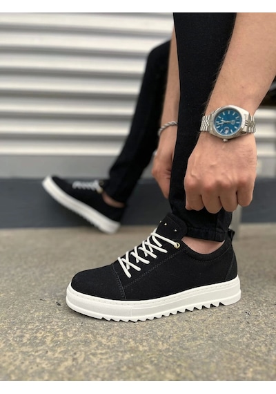 Jy152 Cool Bağcıklı Süet Erkek Günlük Spor Klasik Ayakkabı Sbt - Siyah Siyah