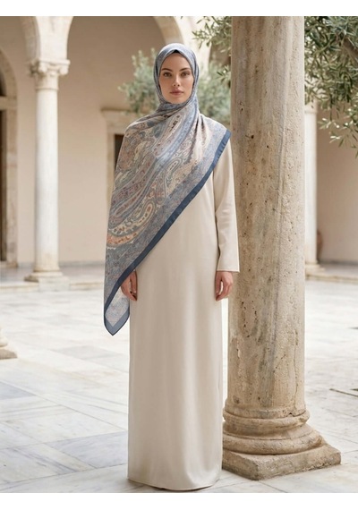 Camellia Scarfs Vela Desen Soft Şal İndigo - Asil Ve Rahat Stil