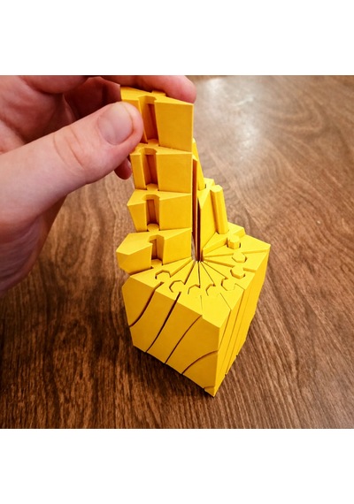 3d Baskı Twisting Küp - Mekanik Dönen Bulmaca Küpü-sarı