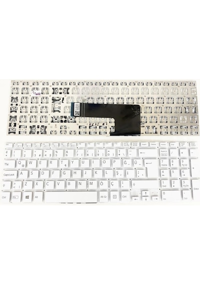Alfabilgisayar Sony Uyumlu Vaio Svf15A1S2R, Svf15A1S2E, Svf15A1M2E Klavye Beyaz Renk Tu