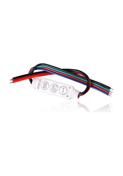 3 Tuşlu Rgb Led Dimmer Dc 12v 3a Renk Hız Parlaklık Ayarı Ortak Anot 20 Renk 19 Mod Hafıza 5050