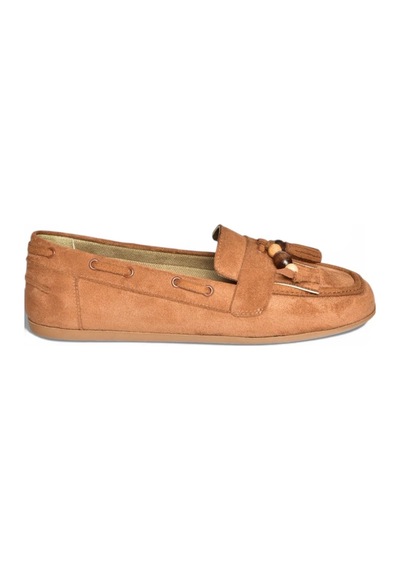 Fox Shoes Y602347002 Taba Süet Püsküllü Kadın Günlük Ayakkabı Taba