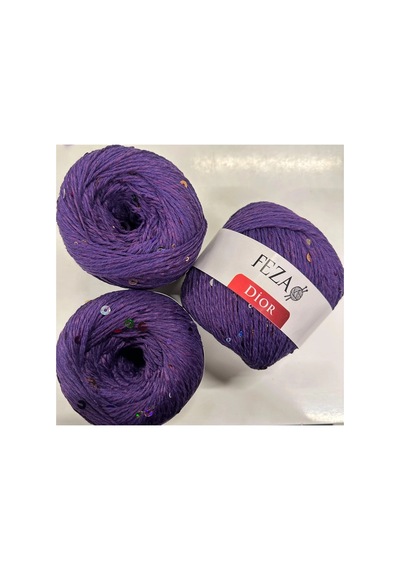 Pullu Örgü Ipi 507-mor Cotton-pamuk Ince Pullu Örgü Ipi % 75 Pamuk 100 Gr 310 M D'ior 1 Adet
