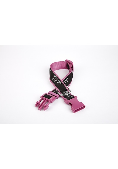 Köpek Desenli Dokuma Köpek Boyun Tasması 3 Cm X 36-60 Cm Mor Çok Renkli
