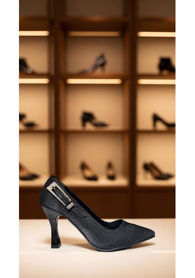 Altın Pabuç Kadın Topuklu Ayakkabı - Siyah Stiletto, Gardırobun Vazgeçilmez Parçası Siyah