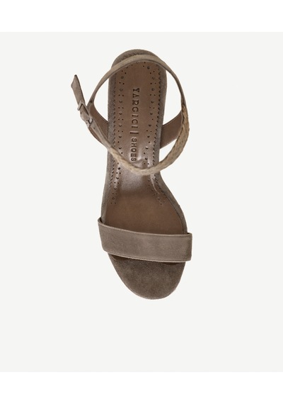 Yargıcı Tek Bantlı Tabanı Hasır Sargılı Süet Espadril 26ykay4020x 025 Vizon
