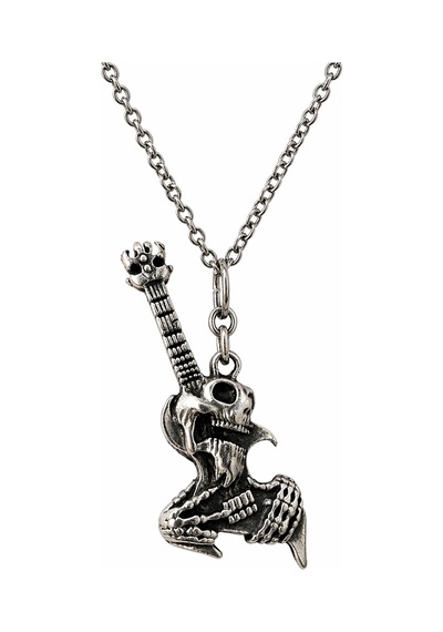 Kuru Kafa Gitar Figürlü Metal Kolye Vintage Tarz Zincirli Kolye Çok renkli