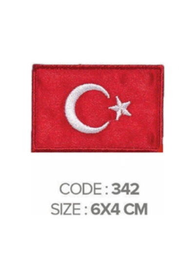 Ütü İle Yapışan Arma Patch Türk Bayrağı En:6cm Boy:4cm 1 Adet - 691591255