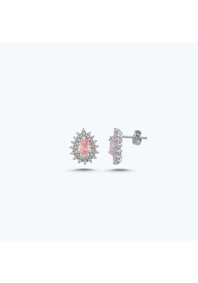 Altınbaş Pembe Taşlı Altın Üçlü Damla Set Autk0033-b-24627-p-set