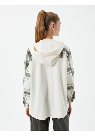 Koton Kapşonlu Oversize Oduncu Gömlek İki Farklı Kumaş Kullanımlı Cepli Haki Ekose 4wal60075ıw 4WAL60075IW8C9 Haki Koton Kapşonlu Oversize Oduncu Gömlek İki Farklı Kumaş Kullanımlı Cepli Haki Ekose 4wal60075ıw 4WAL60075IW8C9 Haki
