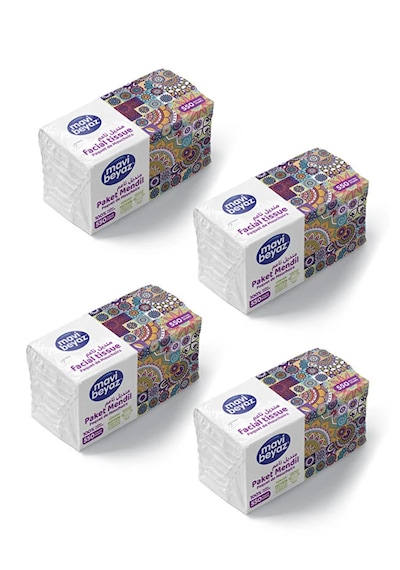 Mavi Beyaz 2200 Yaprak Paket Mendil Yumuşak, Hijyenik Ve Ekonomik %100 Selüloz - 4 Lü Paket