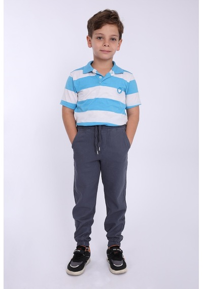 Blayn Jeans Çocuk Beli Lastikli Kışlık Erkek Ve Kız Unisex Pantolon Antrasit