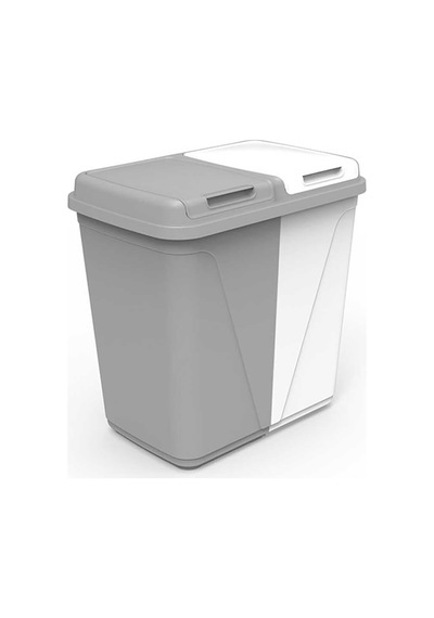 Violet 90 Litre Çift Gözlü Çamaşır Sepeti Gri-beyaz
