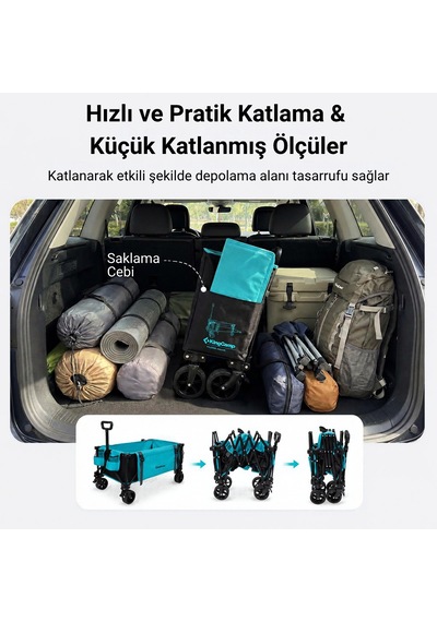Kingcamp Flextaıl M5 Çok Amaçlı 130 L Katlanır Vagon Araba
