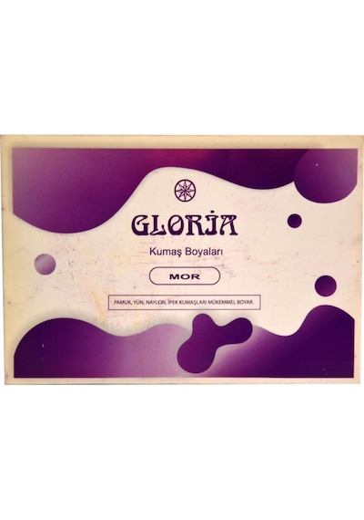 Gloria Mor Renk Pamuk Yün Naylon İpek Kumaş Boyası 10Gr Paket
