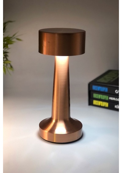 Hl-007b Dekoratif Metal Bakır Kablosuz Masa Lambası Ledli 5v 3renk Bakır