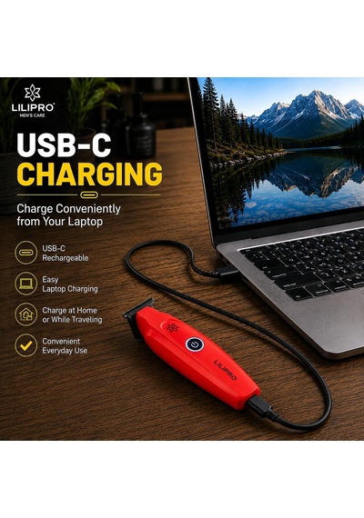 M12 Profesyonel Saç Sakal Kesme Ve Tıraş Makinesi Şarjlı Kablosuz Ense Çizim Makinesi Zero-gap Dlc T-bıçak 7500 Rpm Usb-c 2000 Mah Berber & Ev Tipi Kırmızı
