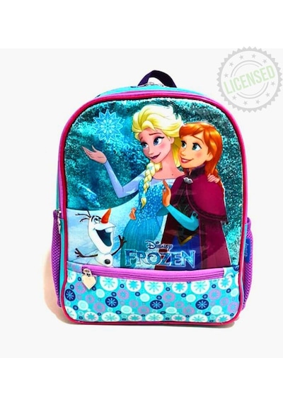 Frozen Elsa & Anna Lisanslı Çocuk Sırt Çantası - İlkokul / Anaokulu Okul Çantası Mor - Mavi